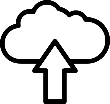 Siyah ve Beyaz Logo Simgesi PNG Biçimini Yükle. Web Sitesi Düğmesi, Mobil Uygulama Arayüzü, Dosya Aktarımı, Belge Paylaşımı, Bulut Depolama ve Veri Yedekleme için Minimalist Düz Tasarımlı Tek Renkli Ok Gönderme İşareti Grafiksel Elemanı