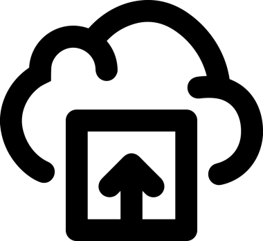 Siyah ve Beyaz Logo Simgesi PNG Biçimini Yükle. Web Sitesi Düğmesi, Mobil Uygulama Arayüzü, Dosya Aktarımı, Belge Paylaşımı, Bulut Depolama ve Veri Yedekleme için Minimalist Düz Tasarımlı Tek Renkli Ok Gönderme İşareti Grafiksel Elemanı