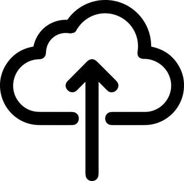 Siyah ve Beyaz Logo Simgesi PNG Biçimini Yükle. Web Sitesi Düğmesi, Mobil Uygulama Arayüzü, Dosya Aktarımı, Belge Paylaşımı, Bulut Depolama ve Veri Yedekleme için Minimalist Düz Tasarımlı Tek Renkli Ok Gönderme İşareti Grafiksel Elemanı