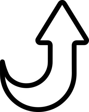 Siyah ve Beyaz Logo Simgesi PNG Biçimini Yükle. Web Sitesi Düğmesi, Mobil Uygulama Arayüzü, Dosya Aktarımı, Belge Paylaşımı, Bulut Depolama ve Veri Yedekleme için Minimalist Düz Tasarımlı Tek Renkli Ok Gönderme İşareti Grafiksel Elemanı