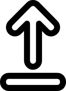 Siyah ve Beyaz Logo Simgesi PNG Biçimini Yükle. Web Sitesi Düğmesi, Mobil Uygulama Arayüzü, Dosya Aktarımı, Belge Paylaşımı, Bulut Depolama ve Veri Yedekleme için Minimalist Düz Tasarımlı Tek Renkli Ok Gönderme İşareti Grafiksel Elemanı