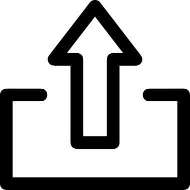 Siyah ve Beyaz Logo Simgesi PNG Biçimini Yükle. Web Sitesi Düğmesi, Mobil Uygulama Arayüzü, Dosya Aktarımı, Belge Paylaşımı, Bulut Depolama ve Veri Yedekleme için Minimalist Düz Tasarımlı Tek Renkli Ok Gönderme İşareti Grafiksel Elemanı