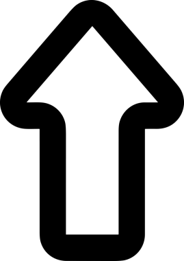 Siyah ve Beyaz Logo Simgesi PNG Biçimini Yükle. Web Sitesi Düğmesi, Mobil Uygulama Arayüzü, Dosya Aktarımı, Belge Paylaşımı, Bulut Depolama ve Veri Yedekleme için Minimalist Düz Tasarımlı Tek Renkli Ok Gönderme İşareti Grafiksel Elemanı