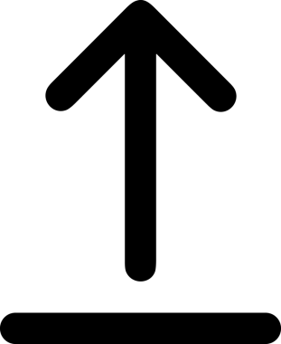 Siyah ve Beyaz Logo Simgesi PNG Biçimini Yükle. Web Sitesi Düğmesi, Mobil Uygulama Arayüzü, Dosya Aktarımı, Belge Paylaşımı, Bulut Depolama ve Veri Yedekleme için Minimalist Düz Tasarımlı Tek Renkli Ok Gönderme İşareti Grafiksel Elemanı