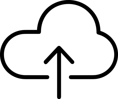 Siyah ve Beyaz Logo Simgesi PNG Biçimini Yükle. Web Sitesi Düğmesi, Mobil Uygulama Arayüzü, Dosya Aktarımı, Belge Paylaşımı, Bulut Depolama ve Veri Yedekleme için Minimalist Düz Tasarımlı Tek Renkli Ok Gönderme İşareti Grafiksel Elemanı