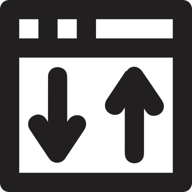 Siyah ve Beyaz Logo Simgesi PNG Biçimini Yükle. Web Sitesi Düğmesi, Mobil Uygulama Arayüzü, Dosya Aktarımı, Belge Paylaşımı, Bulut Depolama ve Veri Yedekleme için Minimalist Düz Tasarımlı Tek Renkli Ok Gönderme İşareti Grafiksel Elemanı