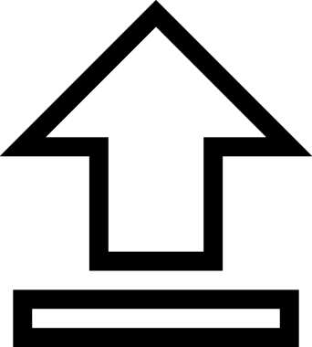 Siyah ve Beyaz Logo Simgesi PNG Biçimini Yükle. Web Sitesi Düğmesi, Mobil Uygulama Arayüzü, Dosya Aktarımı, Belge Paylaşımı, Bulut Depolama ve Veri Yedekleme için Minimalist Düz Tasarımlı Tek Renkli Ok Gönderme İşareti Grafiksel Elemanı