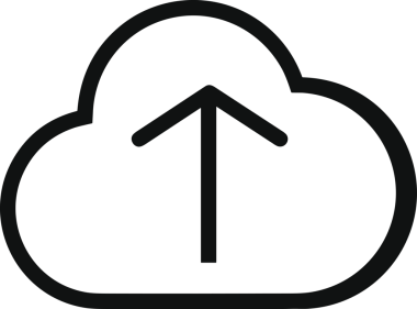 Siyah ve Beyaz Logo Simgesi PNG Biçimini Yükle. Web Sitesi Düğmesi, Mobil Uygulama Arayüzü, Dosya Aktarımı, Belge Paylaşımı, Bulut Depolama ve Veri Yedekleme için Minimalist Düz Tasarımlı Tek Renkli Ok Gönderme İşareti Grafiksel Elemanı