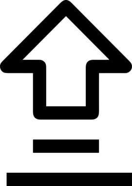 Siyah ve Beyaz Logo Simgesi PNG Biçimini Yükle. Web Sitesi Düğmesi, Mobil Uygulama Arayüzü, Dosya Aktarımı, Belge Paylaşımı, Bulut Depolama ve Veri Yedekleme için Minimalist Düz Tasarımlı Tek Renkli Ok Gönderme İşareti Grafiksel Elemanı