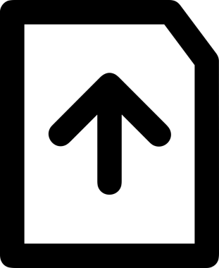Siyah ve Beyaz Logo Simgesi PNG Biçimini Yükle. Web Sitesi Düğmesi, Mobil Uygulama Arayüzü, Dosya Aktarımı, Belge Paylaşımı, Bulut Depolama ve Veri Yedekleme için Minimalist Düz Tasarımlı Tek Renkli Ok Gönderme İşareti Grafiksel Elemanı
