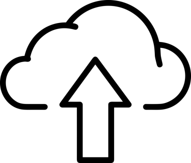 Siyah ve Beyaz Logo Simgesi PNG Biçimini Yükle. Web Sitesi Düğmesi, Mobil Uygulama Arayüzü, Dosya Aktarımı, Belge Paylaşımı, Bulut Depolama ve Veri Yedekleme için Minimalist Düz Tasarımlı Tek Renkli Ok Gönderme İşareti Grafiksel Elemanı