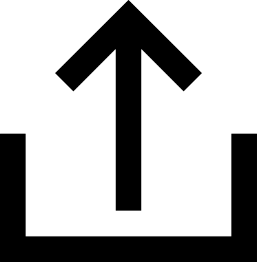 Siyah ve Beyaz Logo Simgesi PNG Biçimini Yükle. Web Sitesi Düğmesi, Mobil Uygulama Arayüzü, Dosya Aktarımı, Belge Paylaşımı, Bulut Depolama ve Veri Yedekleme için Minimalist Düz Tasarımlı Tek Renkli Ok Gönderme İşareti Grafiksel Elemanı