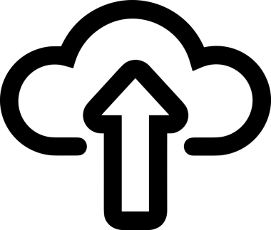 Siyah ve Beyaz Logo Simgesi PNG Biçimini Yükle. Web Sitesi Düğmesi, Mobil Uygulama Arayüzü, Dosya Aktarımı, Belge Paylaşımı, Bulut Depolama ve Veri Yedekleme için Minimalist Düz Tasarımlı Tek Renkli Ok Gönderme İşareti Grafiksel Elemanı