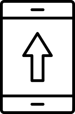 Siyah ve Beyaz Logo Simgesi PNG Biçimini Yükle. Web Sitesi Düğmesi, Mobil Uygulama Arayüzü, Dosya Aktarımı, Belge Paylaşımı, Bulut Depolama ve Veri Yedekleme için Minimalist Düz Tasarımlı Tek Renkli Ok Gönderme İşareti Grafiksel Elemanı