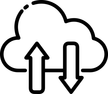 Siyah ve Beyaz Logo Simgesi PNG Biçimini Yükle. Web Sitesi Düğmesi, Mobil Uygulama Arayüzü, Dosya Aktarımı, Belge Paylaşımı, Bulut Depolama ve Veri Yedekleme için Minimalist Düz Tasarımlı Tek Renkli Ok Gönderme İşareti Grafiksel Elemanı