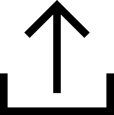 Siyah ve Beyaz Logo Simgesi PNG Biçimini Yükle. Web Sitesi Düğmesi, Mobil Uygulama Arayüzü, Dosya Aktarımı, Belge Paylaşımı, Bulut Depolama ve Veri Yedekleme için Minimalist Düz Tasarımlı Tek Renkli Ok Gönderme İşareti Grafiksel Elemanı