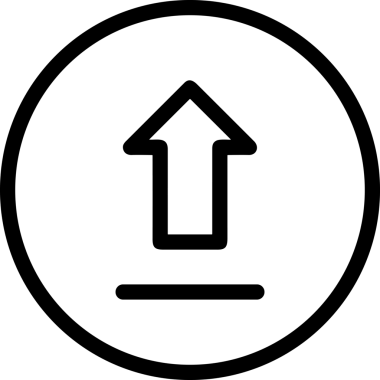 Siyah ve Beyaz Logo Simgesi PNG Biçimini Yükle. Web Sitesi Düğmesi, Mobil Uygulama Arayüzü, Dosya Aktarımı, Belge Paylaşımı, Bulut Depolama ve Veri Yedekleme için Minimalist Düz Tasarımlı Tek Renkli Ok Gönderme İşareti Grafiksel Elemanı