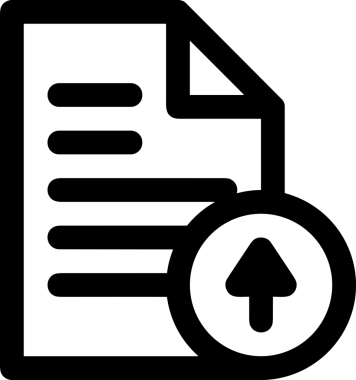 Siyah ve Beyaz Logo Simgesi PNG Biçimini Yükle. Web Sitesi Düğmesi, Mobil Uygulama Arayüzü, Dosya Aktarımı, Belge Paylaşımı, Bulut Depolama ve Veri Yedekleme için Minimalist Düz Tasarımlı Tek Renkli Ok Gönderme İşareti Grafiksel Elemanı