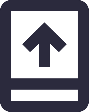 Siyah ve Beyaz Logo Simgesi PNG Biçimini Yükle. Web Sitesi Düğmesi, Mobil Uygulama Arayüzü, Dosya Aktarımı, Belge Paylaşımı, Bulut Depolama ve Veri Yedekleme için Minimalist Düz Tasarımlı Tek Renkli Ok Gönderme İşareti Grafiksel Elemanı