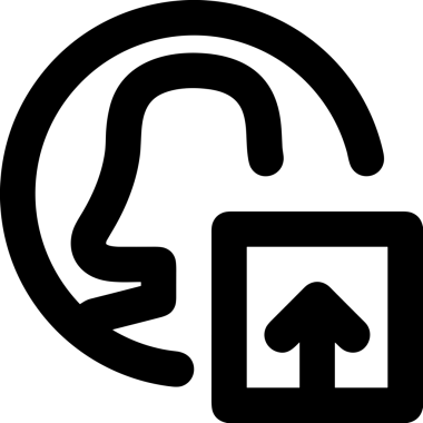 Siyah ve Beyaz Logo Simgesi PNG Biçimini Yükle. Web Sitesi Düğmesi, Mobil Uygulama Arayüzü, Dosya Aktarımı, Belge Paylaşımı, Bulut Depolama ve Veri Yedekleme için Minimalist Düz Tasarımlı Tek Renkli Ok Gönderme İşareti Grafiksel Elemanı