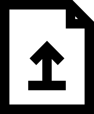 Siyah ve Beyaz Logo Simgesi PNG Biçimini Yükle. Web Sitesi Düğmesi, Mobil Uygulama Arayüzü, Dosya Aktarımı, Belge Paylaşımı, Bulut Depolama ve Veri Yedekleme için Minimalist Düz Tasarımlı Tek Renkli Ok Gönderme İşareti Grafiksel Elemanı