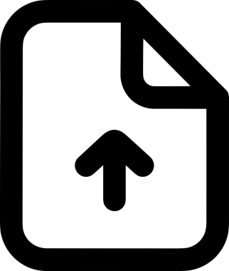 Siyah ve Beyaz Logo Simgesi PNG Biçimini Yükle. Web Sitesi Düğmesi, Mobil Uygulama Arayüzü, Dosya Aktarımı, Belge Paylaşımı, Bulut Depolama ve Veri Yedekleme için Minimalist Düz Tasarımlı Tek Renkli Ok Gönderme İşareti Grafiksel Elemanı