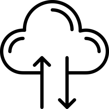 Siyah ve Beyaz Logo Simgesi PNG Biçimini Yükle. Web Sitesi Düğmesi, Mobil Uygulama Arayüzü, Dosya Aktarımı, Belge Paylaşımı, Bulut Depolama ve Veri Yedekleme için Minimalist Düz Tasarımlı Tek Renkli Ok Gönderme İşareti Grafiksel Elemanı