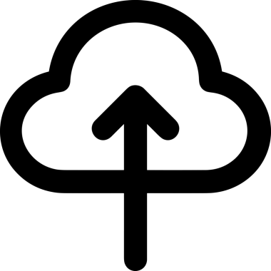 Siyah ve Beyaz Logo Simgesi PNG Biçimini Yükle. Web Sitesi Düğmesi, Mobil Uygulama Arayüzü, Dosya Aktarımı, Belge Paylaşımı, Bulut Depolama ve Veri Yedekleme için Minimalist Düz Tasarımlı Tek Renkli Ok Gönderme İşareti Grafiksel Elemanı
