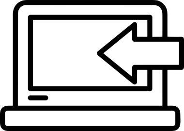 Siyah ve Beyaz Logo Simgesi PNG Biçimini Yükle. Web Sitesi Düğmesi, Mobil Uygulama Arayüzü, Dosya Aktarımı, Belge Paylaşımı, Bulut Depolama ve Veri Yedekleme için Minimalist Düz Tasarımlı Tek Renkli Ok Gönderme İşareti Grafiksel Elemanı