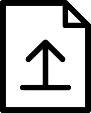 Siyah ve Beyaz Logo Simgesi PNG Biçimini Yükle. Web Sitesi Düğmesi, Mobil Uygulama Arayüzü, Dosya Aktarımı, Belge Paylaşımı, Bulut Depolama ve Veri Yedekleme için Minimalist Düz Tasarımlı Tek Renkli Ok Gönderme İşareti Grafiksel Elemanı