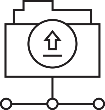 Siyah ve Beyaz Logo Simgesi PNG Biçimini Yükle. Web Sitesi Düğmesi, Mobil Uygulama Arayüzü, Dosya Aktarımı, Belge Paylaşımı, Bulut Depolama ve Veri Yedekleme için Minimalist Düz Tasarımlı Tek Renkli Ok Gönderme İşareti Grafiksel Elemanı