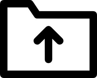 Siyah ve Beyaz Logo Simgesi PNG Biçimini Yükle. Web Sitesi Düğmesi, Mobil Uygulama Arayüzü, Dosya Aktarımı, Belge Paylaşımı, Bulut Depolama ve Veri Yedekleme için Minimalist Düz Tasarımlı Tek Renkli Ok Gönderme İşareti Grafiksel Elemanı