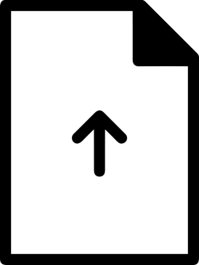 Siyah ve Beyaz Logo Simgesi PNG Biçimini Yükle. Web Sitesi Düğmesi, Mobil Uygulama Arayüzü, Dosya Aktarımı, Belge Paylaşımı, Bulut Depolama ve Veri Yedekleme için Minimalist Düz Tasarımlı Tek Renkli Ok Gönderme İşareti Grafiksel Elemanı