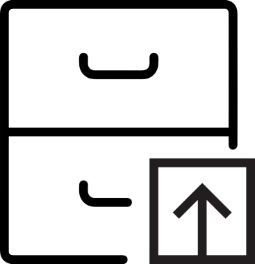 Siyah ve Beyaz Logo Simgesi PNG Biçimini Yükle. Web Sitesi Düğmesi, Mobil Uygulama Arayüzü, Dosya Aktarımı, Belge Paylaşımı, Bulut Depolama ve Veri Yedekleme için Minimalist Düz Tasarımlı Tek Renkli Ok Gönderme İşareti Grafiksel Elemanı