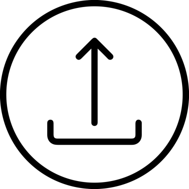 Siyah ve Beyaz Logo Simgesi PNG Biçimini Yükle. Web Sitesi Düğmesi, Mobil Uygulama Arayüzü, Dosya Aktarımı, Belge Paylaşımı, Bulut Depolama ve Veri Yedekleme için Minimalist Düz Tasarımlı Tek Renkli Ok Gönderme İşareti Grafiksel Elemanı