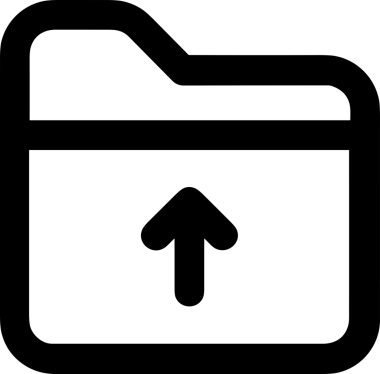 Siyah ve Beyaz Logo Simgesi PNG Biçimini Yükle. Web Sitesi Düğmesi, Mobil Uygulama Arayüzü, Dosya Aktarımı, Belge Paylaşımı, Bulut Depolama ve Veri Yedekleme için Minimalist Düz Tasarımlı Tek Renkli Ok Gönderme İşareti Grafiksel Elemanı