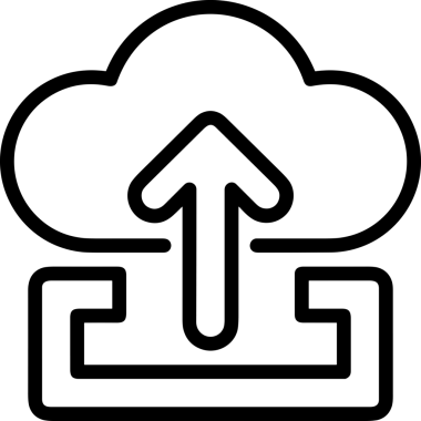 Siyah ve Beyaz Logo Simgesi PNG Biçimini Yükle. Web Sitesi Düğmesi, Mobil Uygulama Arayüzü, Dosya Aktarımı, Belge Paylaşımı, Bulut Depolama ve Veri Yedekleme için Minimalist Düz Tasarımlı Tek Renkli Ok Gönderme İşareti Grafiksel Elemanı