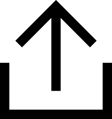 Siyah ve Beyaz Logo Simgesi PNG Biçimini Yükle. Web Sitesi Düğmesi, Mobil Uygulama Arayüzü, Dosya Aktarımı, Belge Paylaşımı, Bulut Depolama ve Veri Yedekleme için Minimalist Düz Tasarımlı Tek Renkli Ok Gönderme İşareti Grafiksel Elemanı