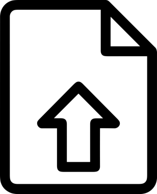Siyah ve Beyaz Logo Simgesi PNG Biçimini Yükle. Web Sitesi Düğmesi, Mobil Uygulama Arayüzü, Dosya Aktarımı, Belge Paylaşımı, Bulut Depolama ve Veri Yedekleme için Minimalist Düz Tasarımlı Tek Renkli Ok Gönderme İşareti Grafiksel Elemanı