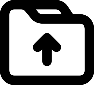 Siyah ve Beyaz Logo Simgesi PNG Biçimini Yükle. Web Sitesi Düğmesi, Mobil Uygulama Arayüzü, Dosya Aktarımı, Belge Paylaşımı, Bulut Depolama ve Veri Yedekleme için Minimalist Düz Tasarımlı Tek Renkli Ok Gönderme İşareti Grafiksel Elemanı