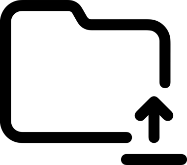 Siyah ve Beyaz Logo Simgesi PNG Biçimini Yükle. Web Sitesi Düğmesi, Mobil Uygulama Arayüzü, Dosya Aktarımı, Belge Paylaşımı, Bulut Depolama ve Veri Yedekleme için Minimalist Düz Tasarımlı Tek Renkli Ok Gönderme İşareti Grafiksel Elemanı