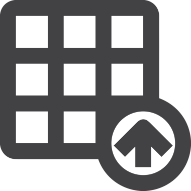 Siyah ve Beyaz Logo Simgesi PNG Biçimini Yükle. Web Sitesi Düğmesi, Mobil Uygulama Arayüzü, Dosya Aktarımı, Belge Paylaşımı, Bulut Depolama ve Veri Yedekleme için Minimalist Düz Tasarımlı Tek Renkli Ok Gönderme İşareti Grafiksel Elemanı