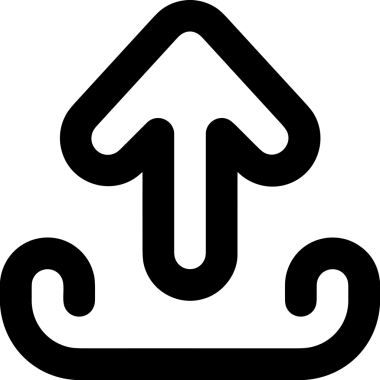 Siyah ve Beyaz Logo Simgesi PNG Biçimini Yükle. Web Sitesi Düğmesi, Mobil Uygulama Arayüzü, Dosya Aktarımı, Belge Paylaşımı, Bulut Depolama ve Veri Yedekleme için Minimalist Düz Tasarımlı Tek Renkli Ok Gönderme İşareti Grafiksel Elemanı