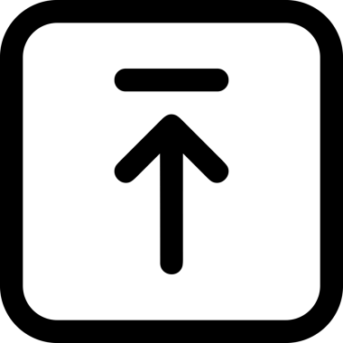 Siyah ve Beyaz Logo Simgesi PNG Biçimini Yükle. Web Sitesi Düğmesi, Mobil Uygulama Arayüzü, Dosya Aktarımı, Belge Paylaşımı, Bulut Depolama ve Veri Yedekleme için Minimalist Düz Tasarımlı Tek Renkli Ok Gönderme İşareti Grafiksel Elemanı