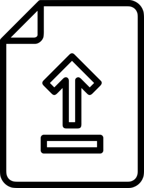 Siyah ve Beyaz Logo Simgesi PNG Biçimini Yükle. Web Sitesi Düğmesi, Mobil Uygulama Arayüzü, Dosya Aktarımı, Belge Paylaşımı, Bulut Depolama ve Veri Yedekleme için Minimalist Düz Tasarımlı Tek Renkli Ok Gönderme İşareti Grafiksel Elemanı