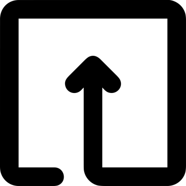 Siyah ve Beyaz Logo Simgesi PNG Biçimini Yükle. Web Sitesi Düğmesi, Mobil Uygulama Arayüzü, Dosya Aktarımı, Belge Paylaşımı, Bulut Depolama ve Veri Yedekleme için Minimalist Düz Tasarımlı Tek Renkli Ok Gönderme İşareti Grafiksel Elemanı