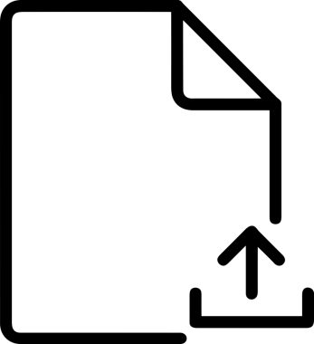 Siyah ve Beyaz Logo Simgesi PNG Biçimini Yükle. Web Sitesi Düğmesi, Mobil Uygulama Arayüzü, Dosya Aktarımı, Belge Paylaşımı, Bulut Depolama ve Veri Yedekleme için Minimalist Düz Tasarımlı Tek Renkli Ok Gönderme İşareti Grafiksel Elemanı
