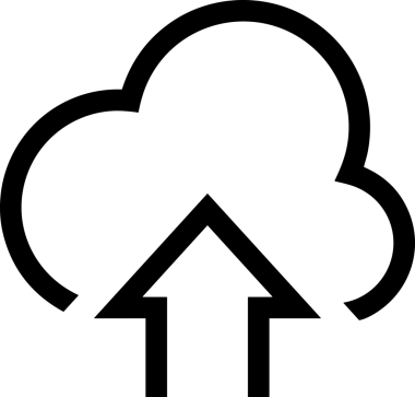 Siyah ve Beyaz Logo Simgesi PNG Biçimini Yükle. Web Sitesi Düğmesi, Mobil Uygulama Arayüzü, Dosya Aktarımı, Belge Paylaşımı, Bulut Depolama ve Veri Yedekleme için Minimalist Düz Tasarımlı Tek Renkli Ok Gönderme İşareti Grafiksel Elemanı
