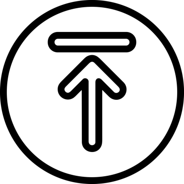 Siyah ve Beyaz Logo Simgesi PNG Biçimini Yükle. Web Sitesi Düğmesi, Mobil Uygulama Arayüzü, Dosya Aktarımı, Belge Paylaşımı, Bulut Depolama ve Veri Yedekleme için Minimalist Düz Tasarımlı Tek Renkli Ok Gönderme İşareti Grafiksel Elemanı
