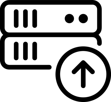 Siyah ve Beyaz Logo Simgesi PNG Biçimini Yükle. Web Sitesi Düğmesi, Mobil Uygulama Arayüzü, Dosya Aktarımı, Belge Paylaşımı, Bulut Depolama ve Veri Yedekleme için Minimalist Düz Tasarımlı Tek Renkli Ok Gönderme İşareti Grafiksel Elemanı
